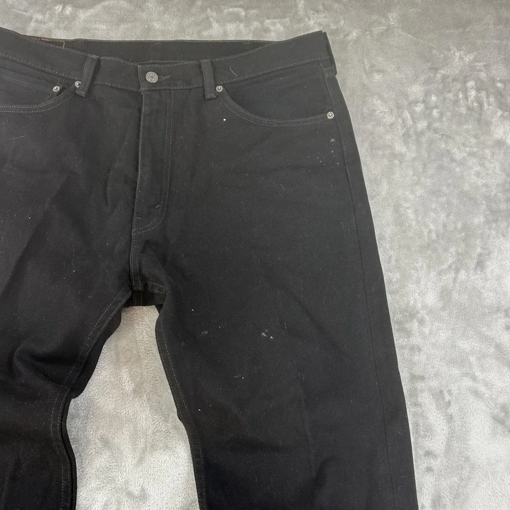 Levi's 505 Jeans Mens 38x30 Black Dark Wash Regular Straight Denim Pants